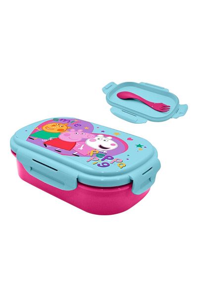 Peppa Pig Sandwich box with cutlery, BPA-free, multicolor, 21x14x6 cm, Peppa Pig