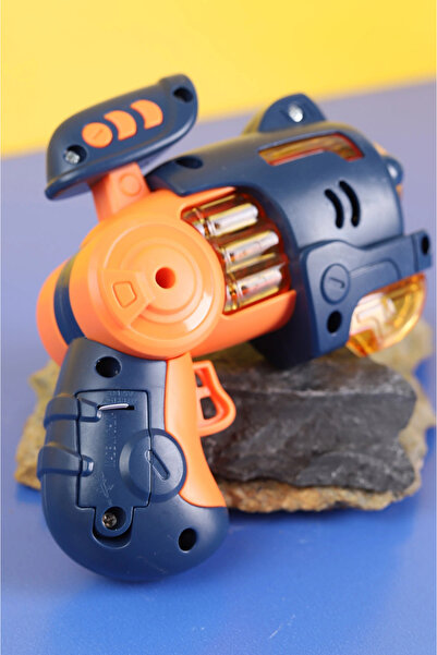 LRS STORE Oyuncak Tabanca Sesli Işıklı Projeksiyonlu Mini Gun Projektörlü Oyun Silahı