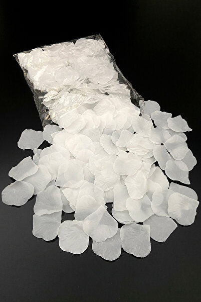 ZEYMERADE Yapay Beyaz Gül Yaprağı, Romantik Dekor Hediye Süs Düğün Kına Söz N...