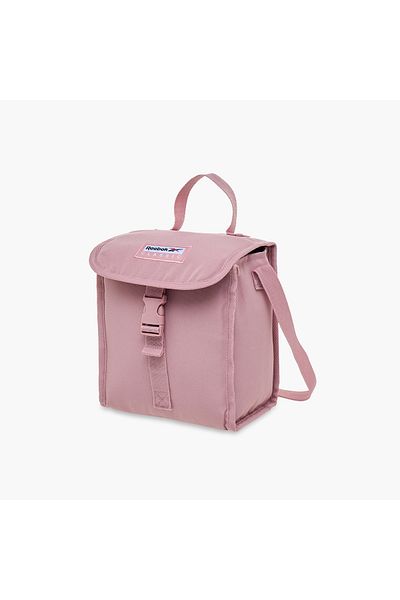 Reebok Logo Applique Lunch Bag with Buckle Closure