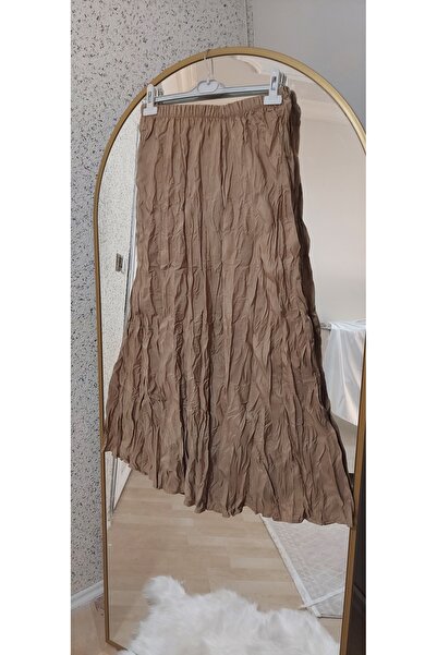 VELLARS KADIN KRAŞ ETEK KIRIŞIK KUMAŞ KRASH UZUN 102CM