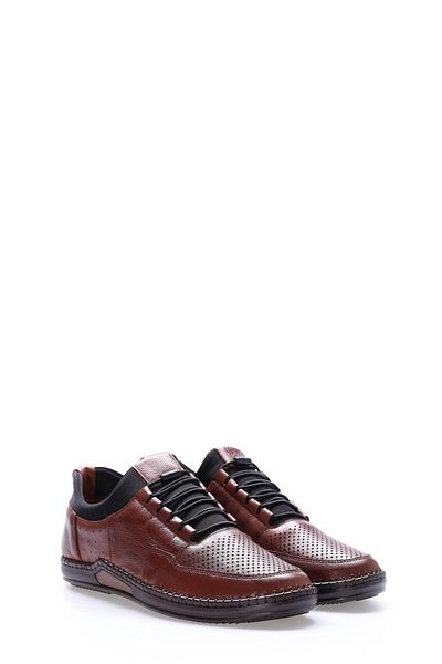 Ayakkabıhane Inside and Outside Genuine Leather Tan Lace-Up Men's Casual Daily Shoes Ah08126131525