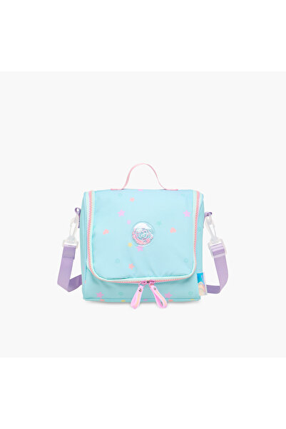 Marshmallow Stardust Logo Applique Lunch Bag with Zip Closure