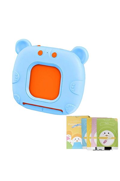 OEM Montessori Educational Toys, Card Reader Learning Set (112 Flashcards, 224 Words), Ages 2+, Blue