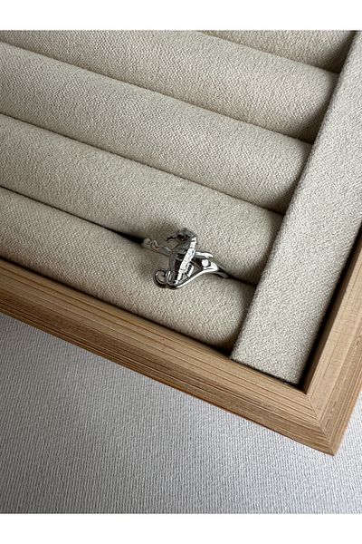 ringbox Silver Colored Steel Tarnish Free Seahorse Ring