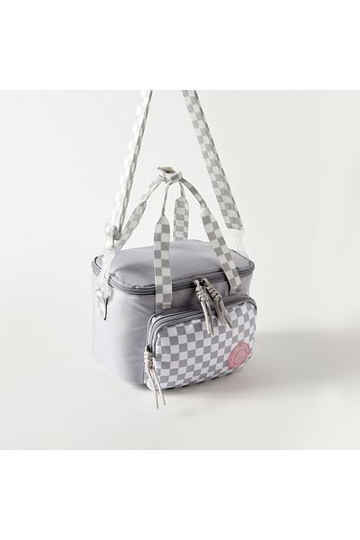 Marshmallow Panelled Lunch Bag with Detachable Strap and Zip Closure