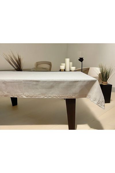 Sfr Home by FİSKOS Azra linen fabric dining table cover 160x220 cm