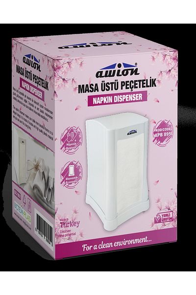 Üçtem Plastik Üçtem Plastic Desktop Napkin Holder White