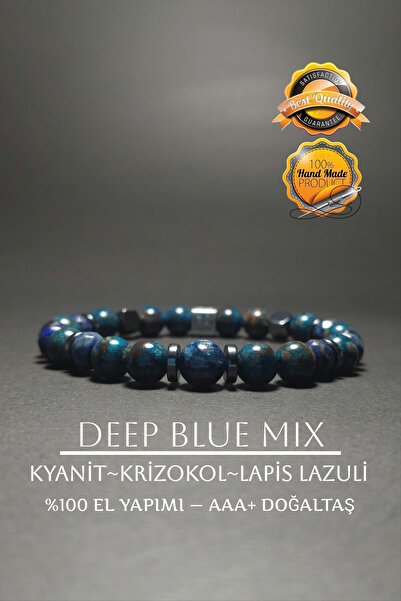 EASTERN PRINCE El Yapımı Kyanit Krizokol Lapis Lazuli Tasarım Bileklik Kadın ...