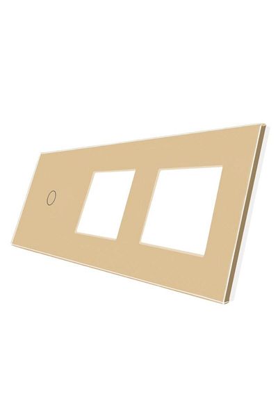 luxion LUXION Simple Touch Switch Panel with 2 Glass Sockets (Gold)