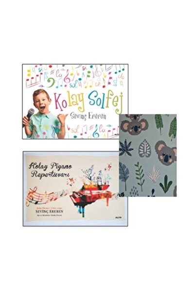 Alfa Yayınları Kolay Solfej - Kolay Piyano Repertuvarı - 2li Set ( Not Defter...
