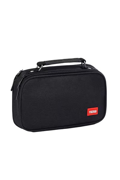 OEM Penar cu 2 fermoare Yuerui, 24 x 11 cm x 7 cm, poliester, negru