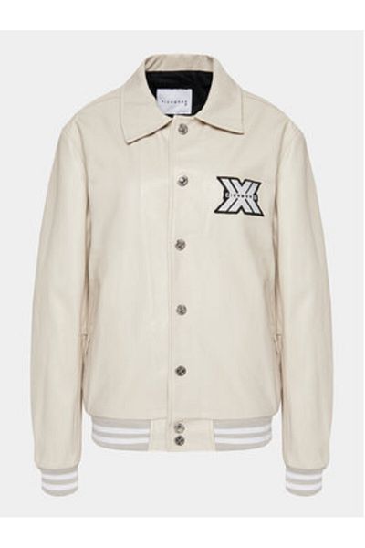 Richmond X Mens Leather Jacket UMP24221GB Beige