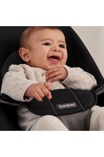 BabyBjörn Balansoar Baby Bjorn Balance din material textil moale, negru/gri închis