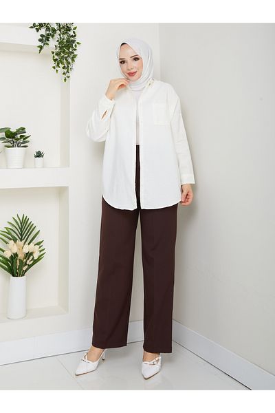 Moda İncir ELASTIC WAIST WIDE LEGS PANTS