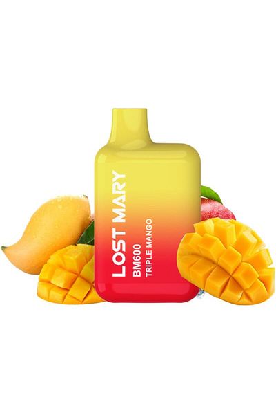 Lost Mary Tigara de Unica Folosinta, 600 Pufuri, 20mg Nicotina, Intens de Mango, Lost Mary BM600 Triple Mango