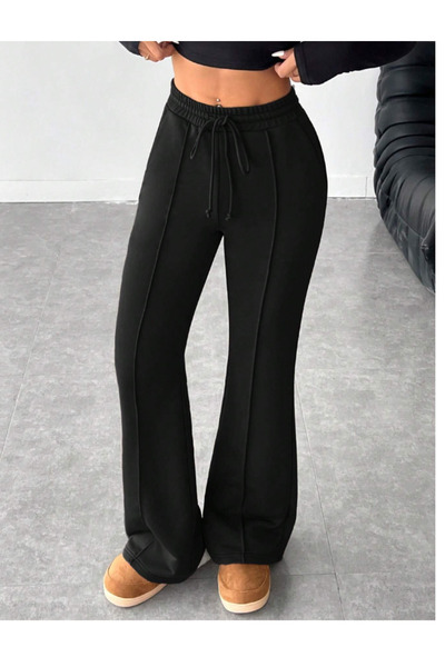 TONFİX LİFE ΜΠΡΟΣΤΑ ΒΑΦΕΙΤΑΙ Μαύρο Γυναικείο Φαρδύ Φούτερ Φούτερ Ελαστικό Άνετο Φαρδύ Κομμένο Φούτερ TONFİX