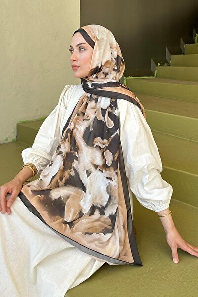 lamelif Elegant Pattern Cotton Shawl Gold