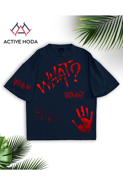 ACTIVE MODA -Men's Cotton Printed the End Short Sleeve Tshirt Oversize Large Size