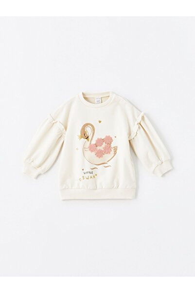 LC Waikiki Lcw Kids Crew Neck Long Sleeve Printed Baby Girl Sweatshirt and Leggings 2-Pack