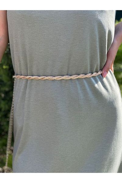 Gönülden Tasarım Golden Yellow Auger Women's Belt 120 cm