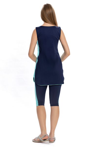 REMSA Zero Sleeve Tights Semi-Covered Swimsuit 156-02 Navy Blue
