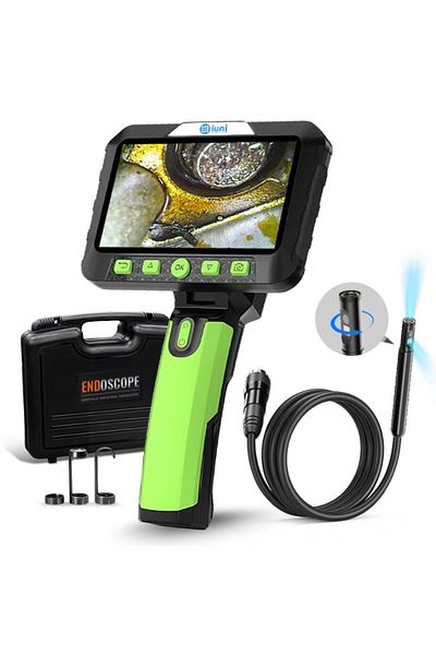 iUni Rot50 Industrial Auto Inspection Camera, 180° Rotatable, 5" Lcd, Cable 1m, 8 1 Leds, Ip67