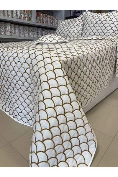 Sudemhome Luxury Bedspread Set with Chenille Embroidery - 250X250 cm |   4 Pieces