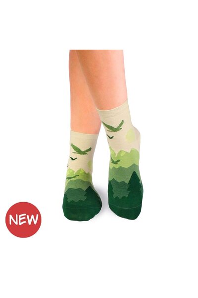 Pirin Hill Фини памучни чорапи до глезена, зелени