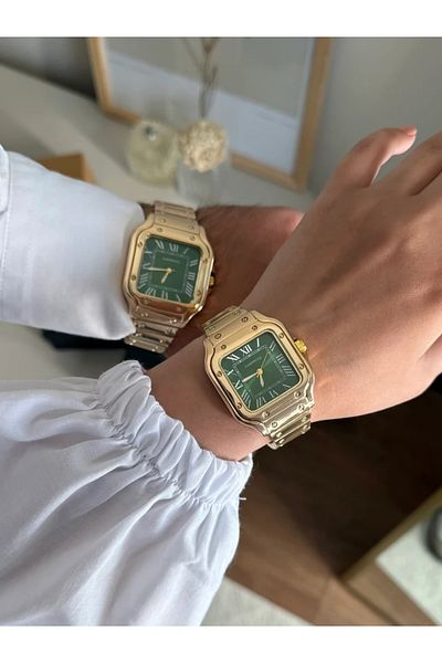 RoseandRoses Castana Special Design Couple Watch Gold (Green Dial)