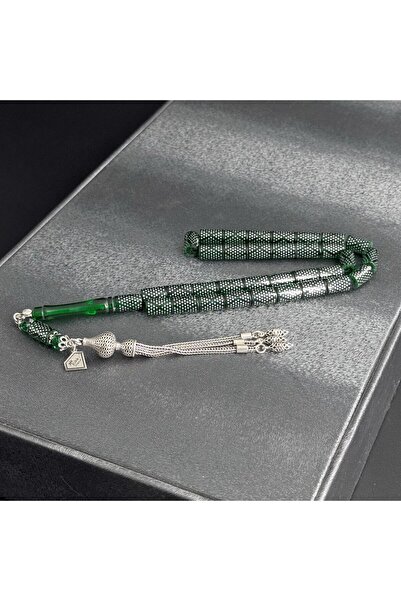 Tesbih-i Hazır Tesbihçilik USTA İMZALI 925 AYAR GÜMÜŞ İŞLEME KESME ATEŞ KERHİ...