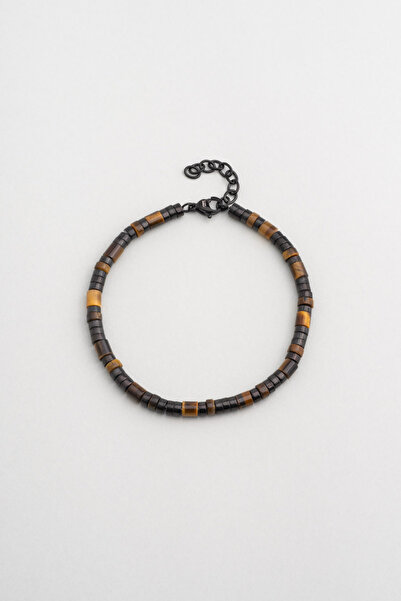 So CHIC... Kaplan Gözü Taşlı 23 Cm Çelik Erkek Bileklik