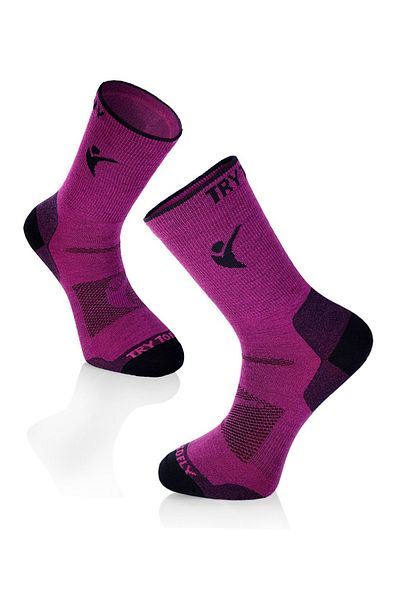 Try to Fly LIGHT HIKING SOCKS Fuchsia mountain hiking socks