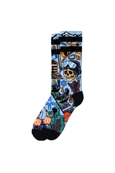 American Socks Sosete Lungime Medie Coolmax Snowboard Craniu