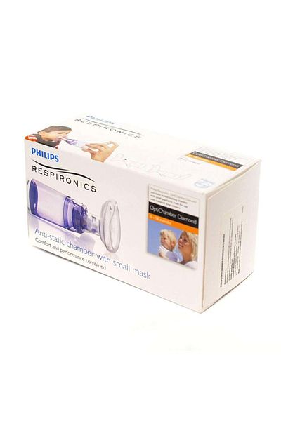 Philips Respironics Optichamber Diamond inhalation chamber, Philips Respironics, with mask 0-18 months