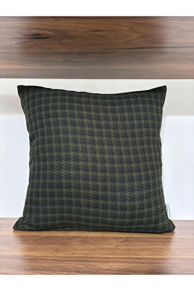 KIRLENTİM غطاء منقوش من قماش الجاكار المنسوج باللون الأخضر الزيتي