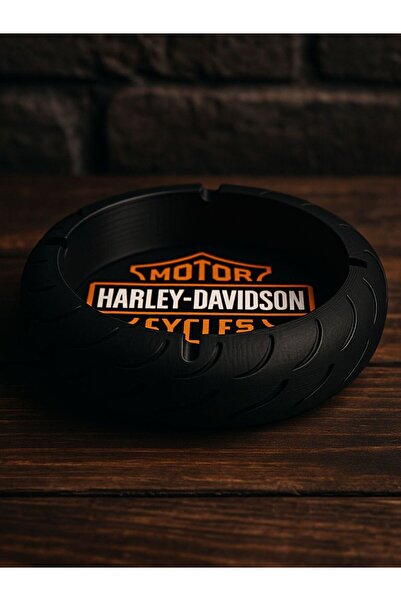 TriVox3D وعاء رماد على شكل إطار دراجة نارية مزخرف أنيق مع شعار هارلي