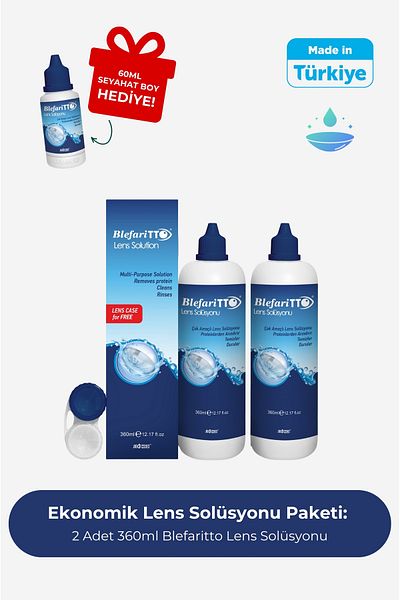 BLEFARİTTO Blefaritto 360 ml 2 Pieces Lens Solution Bag Size 60 ml Bag Size Gift Expiration Date: 01.202