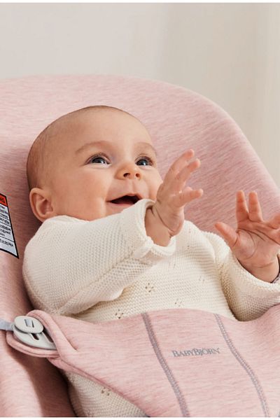 BabyBjörn Babybjorn - Balansoar pentru bebeluși Jersey, Bliss, roz deschis 3D