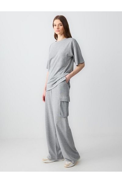 Jimmy Key Silver High Waist Wide Leg Glitter Knitted Trousers