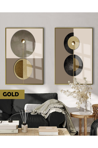 Harikabirev HARİKABİREV | SET GEOMETRIC NEGRU&ARĂMĂ COMBINARE ELEGANTĂ | TABL...