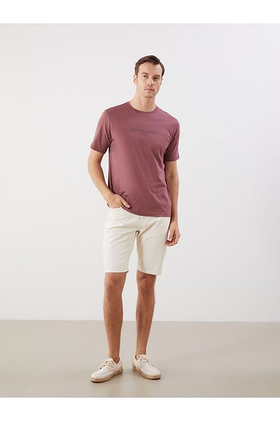 LC Waikiki New Season Crew Neck εμπριμέ χτενισμένο βαμβακερό ανδρικό Tisort - S5QK99Z8