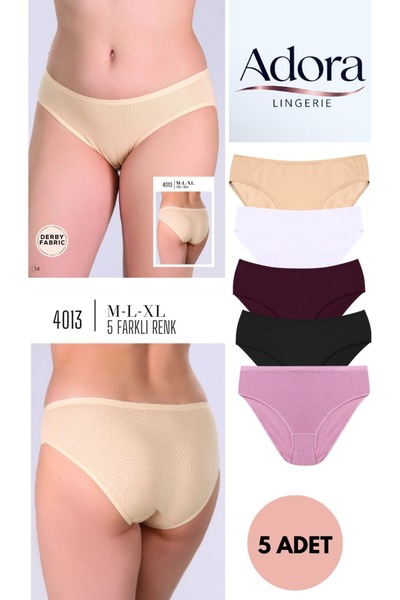 aymelisa panties 5-Piece Economical Package Women's Ribbed Slip Panties 5 Dif...