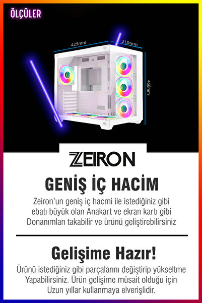 Zeiron Mirage X50 Pro White RTX5060 8GB ∣ R7 5700X ∣ 32GB RAM ∣ 1TB M.2 SSD Sıvı Soğutmalı Oyun Bilgisayarı