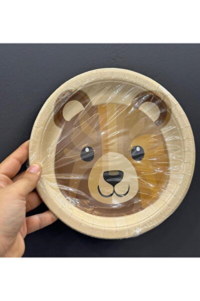 Adana Pasta Malzemeleri TABAK KARTON AYICIK RETRO KAHVE 8 ADET