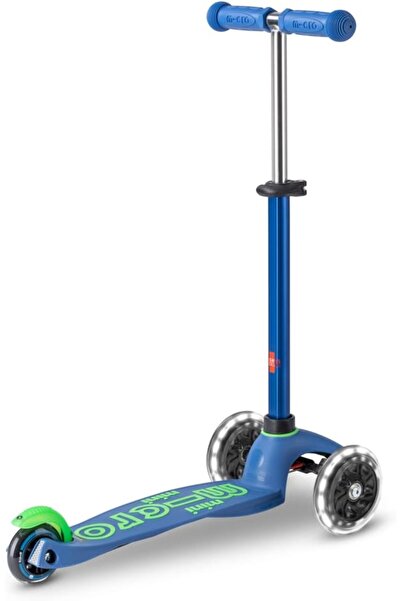 Micro Scooters Mini Deluxe Crystal Blue With LED Wheels MMD175 | Adjustable Handlebar | 3 Wheels | M