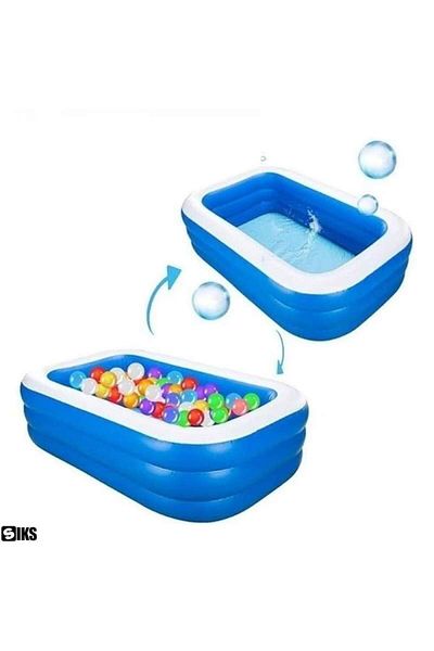 SIKS Rectangular Inflatable Pool Outdoor, 3 Layers, Ecological PVC, 130x77x36 cm