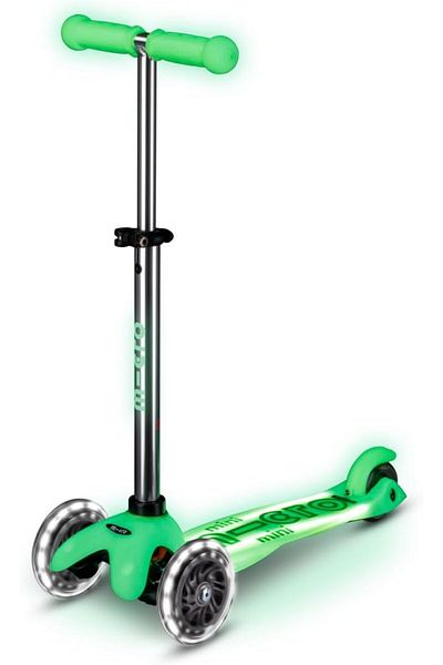 Micro Micro Kickboard | Mini Deluxe Glow Plus LED Scooter | Adjustable Handlebar | Lean-to-Steer | Lightwe