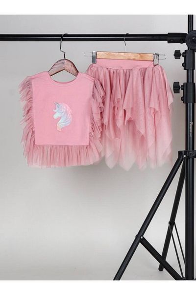 fustite cu luminite Light and Cottony Pink Set, Skirt and Blouse - 2-3 Years (92-98 CM)