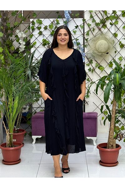 Punta Otantik Vl3041 Ruffle Voile Dress Black